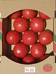 道の駅みかもで販売中の小林農園 とちぎ小江戸ブランド「桃姫トマト」（箱）Sサイズ　2kg